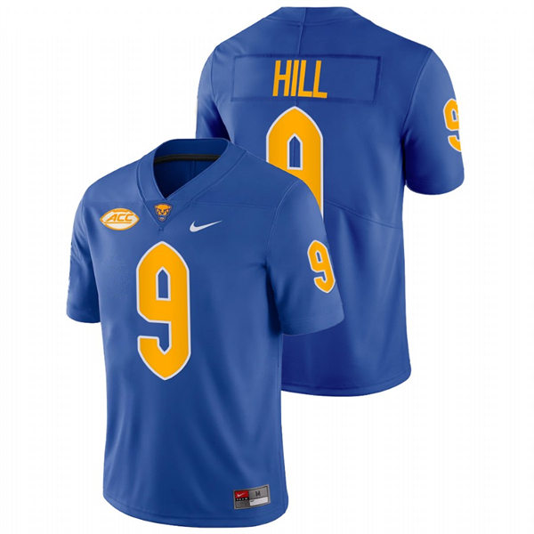 Mens Pittsburgh Panthers #9 Brandon Hill Royal College Football Game Jersey