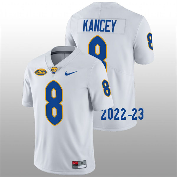 Mens Pittsburgh Panthers #8 Calijah Kancey White College Football Game Jersey