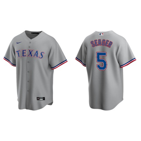 Mens Texas Rangers #5 Corey Seager Nike Grey Road CoolBase Player Jersey