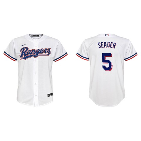 Youth Texas Rangers #5 Corey Seager White Home CoolBase Jersey