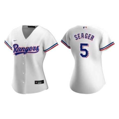 Womens Texas Rangers #5 Corey Seager White Home CoolBase Jersey