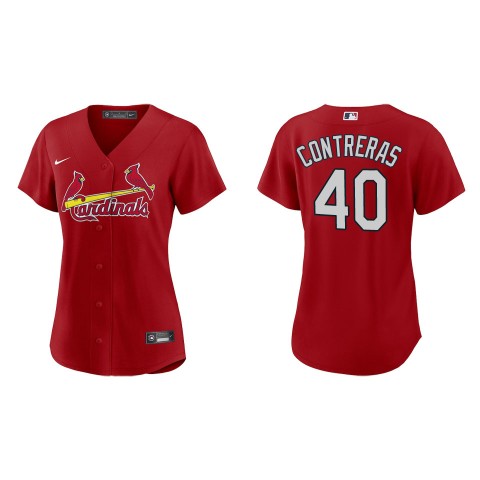 Womens St. Louis Cardinals #40 Willson Contreras Nike Red Alternate CoolBase Jersey