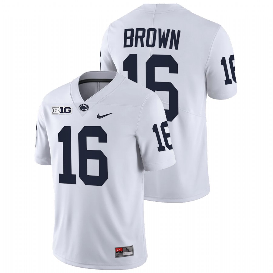Men Youth Penn State Nittany Lions #16 Ji'Ayir Brown White with Name College Football Jersey