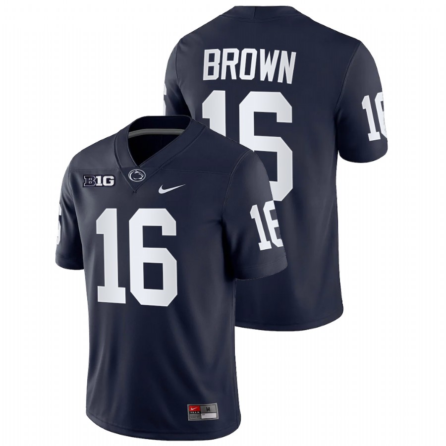 Men Youth Penn State Nittany Lions #16 Ji'Ayir Brown Navy with Name College Football Jersey
