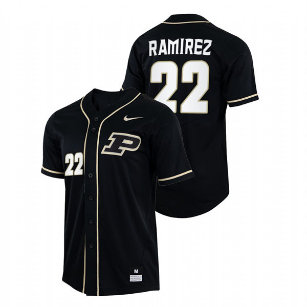 Mens Youth Purdue Boilermakers #22 Steve Ramirez Nike Black College Baseball Game Jersey