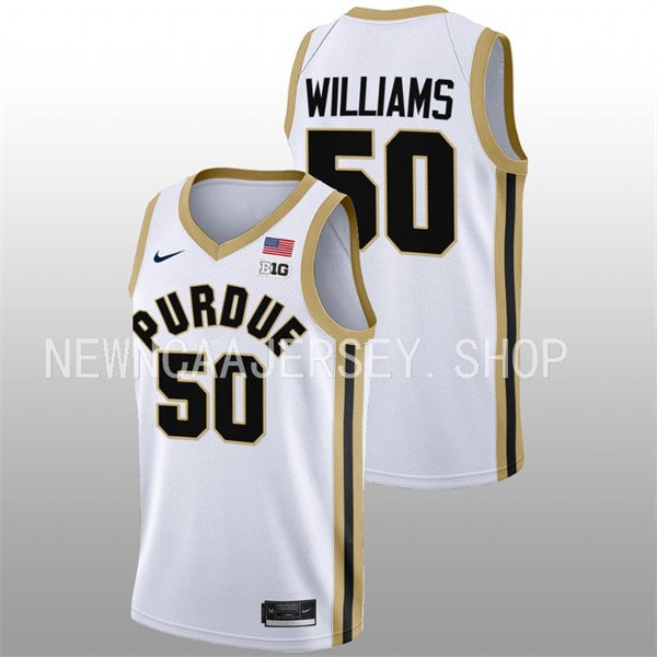Mens Youth Purdue Boilermakers #50 Trevion Williams 2022-23 White College Basketball Game Jersey