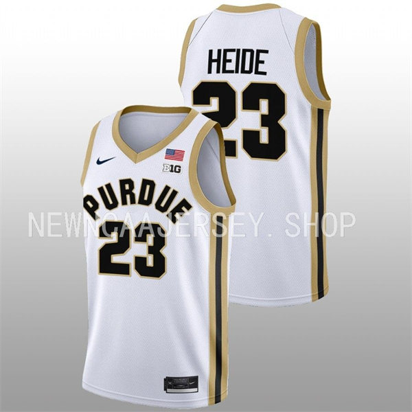 Mens Youth Purdue Boilermakers #23 Camden Heide 2022-23 White College Basketball Game Jersey