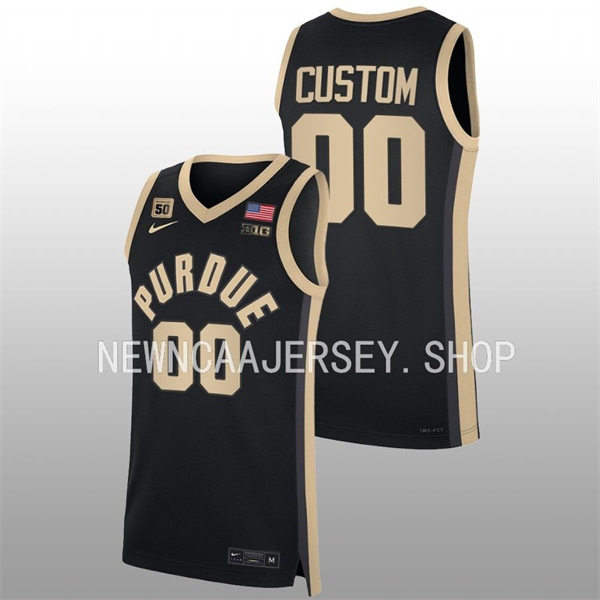 Mens Youth Purdue Boilermakers Custom Nike 2022-23 Black College Basketball Game Jersey