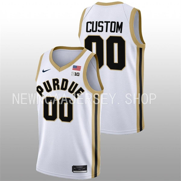 Mens Youth Purdue Boilermakers Custom Nike 2022-23 White College Basketball Game Jersey