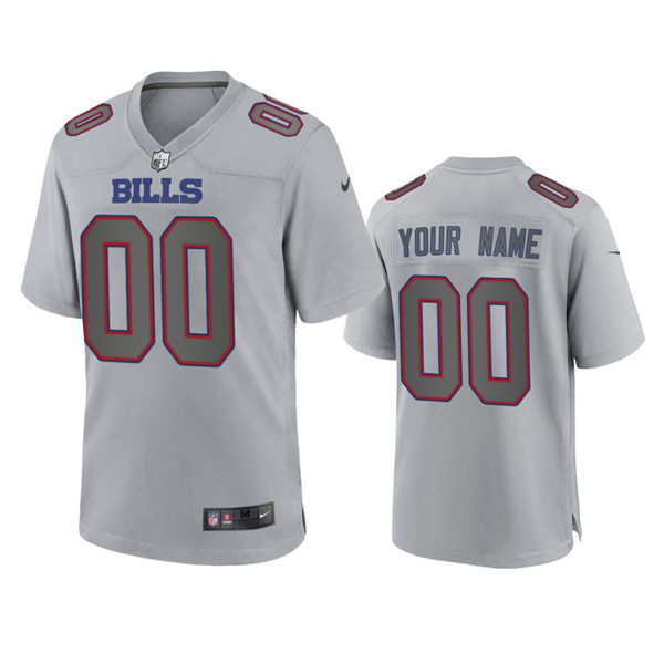 Mens Buffalo Bills Custom Gray Atmosphere Fashion Game Jersey