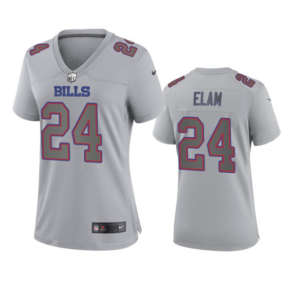 Women's Buffalo Bills #24 Kaiir Elam Gray Atmosphere Fashion Game Jersey