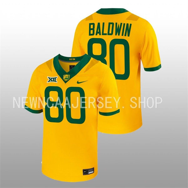 Mens Youth Baylor Bears #80 Monaray Baldwin Gold Nike College Football Game Jersey