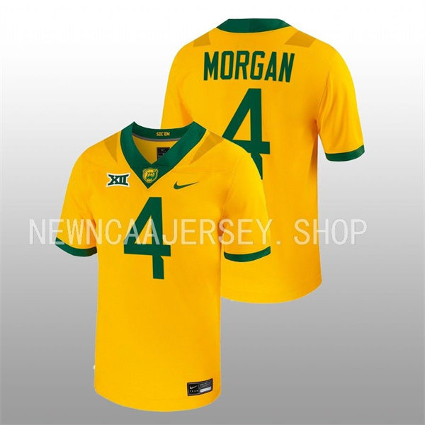 Mens Youth Baylor Bears #4 Christian Morgan Gold Nike College Football Game Jersey
