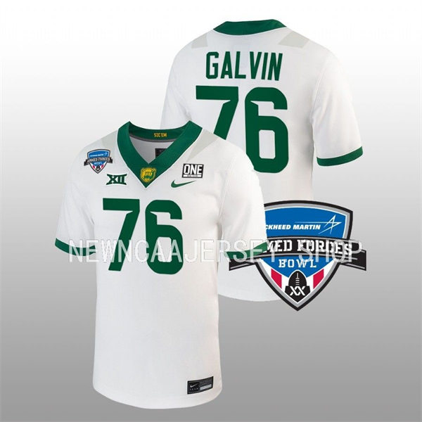 Mens Youth Baylor Bears #76 Connor Galvin White Nike College Football Game Jersey