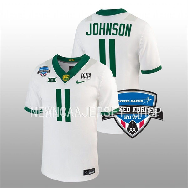Mens Youth Baylor Bears #11 Lorando Johnson White Nike College Football Game Jersey