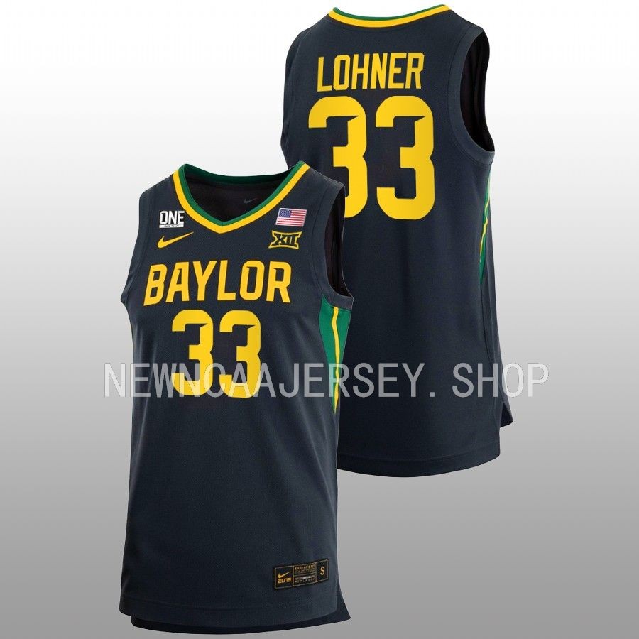 Mens Youth Baylor Bears #33 Caleb Lohner Nike Charcoal College Basketball Game Jersey