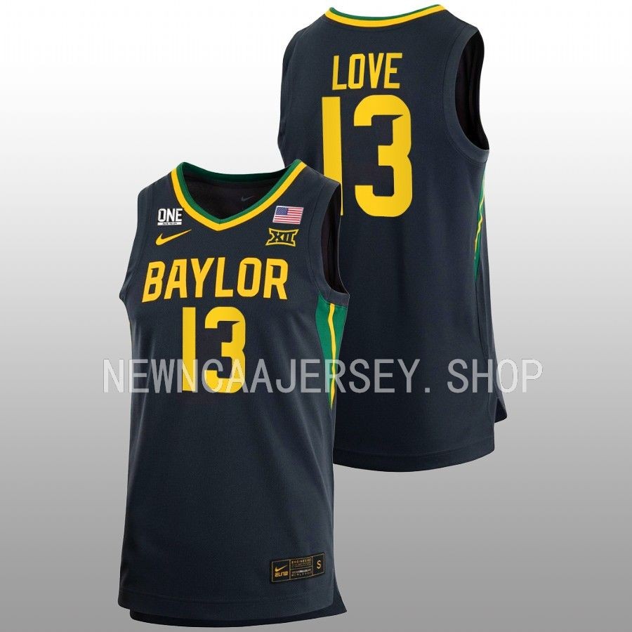 Mens Youth Baylor Bears #13 Langston Love  Nike Charcoal College Basketball Game Jersey