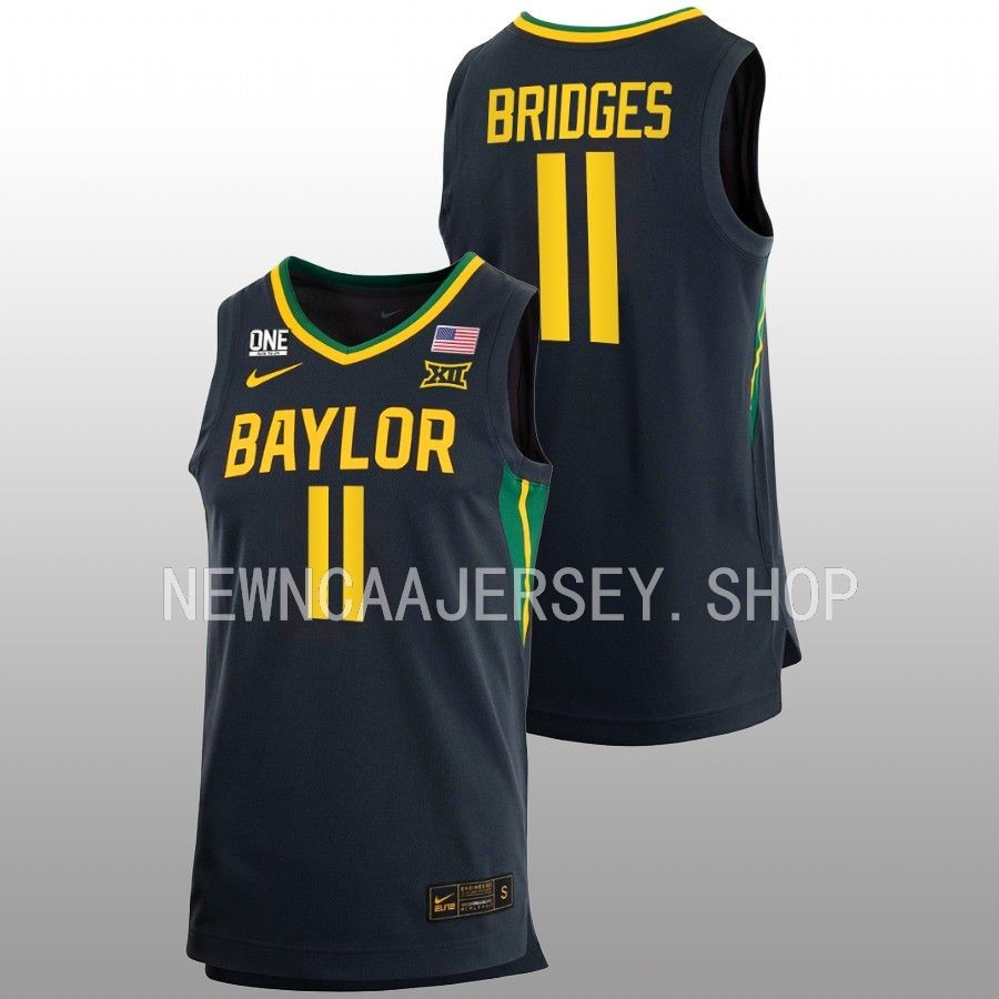 Mens Youth Baylor Bears #11 Jalen Bridges Nike Charcoal College Basketball Game Jersey