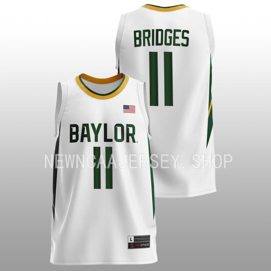 Mens Youth Baylor Bears #11 Jalen Bridges Nike White College Basketball Game Jersey