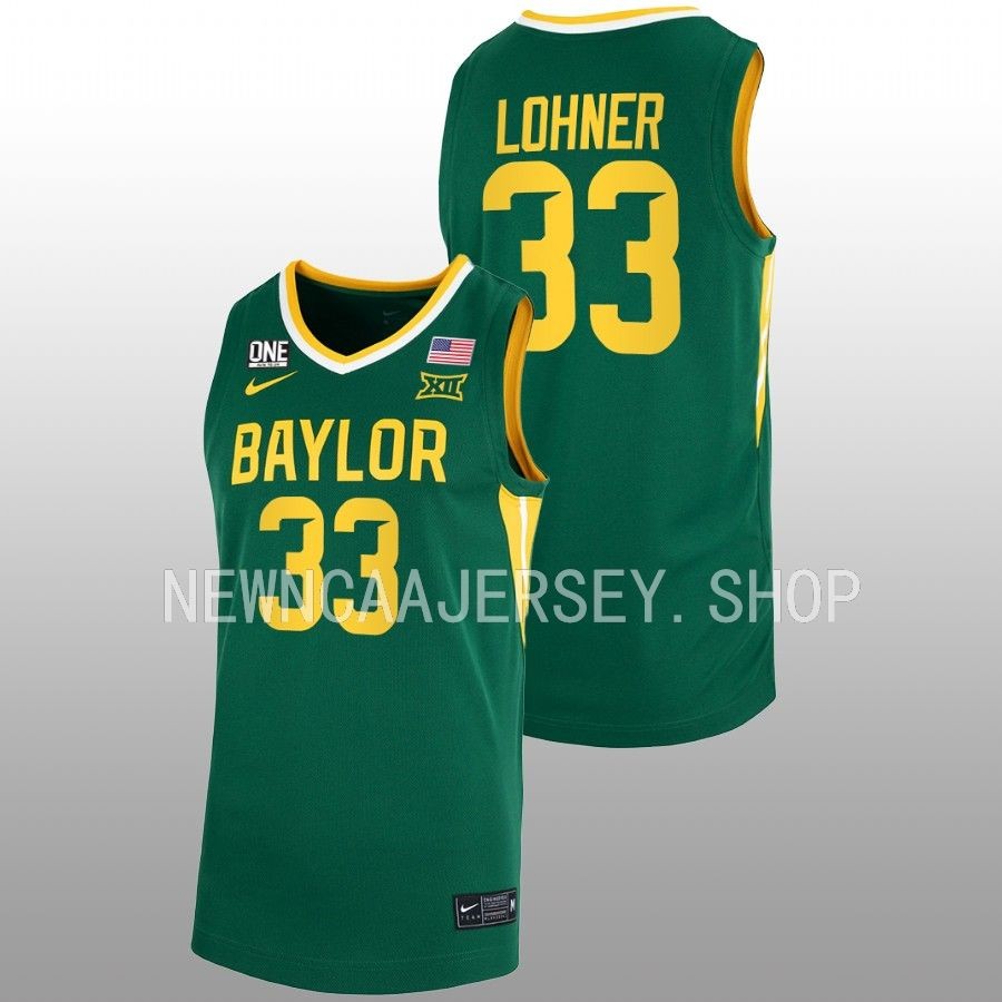 Mens Youth Baylor Bears #33 Caleb Lohner Nike Green College Basketball Game Jersey