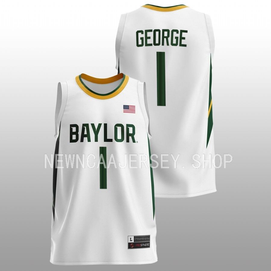 Mens Youth Baylor Bears #1 Keyonte George Nike White College Basketball Game Jersey