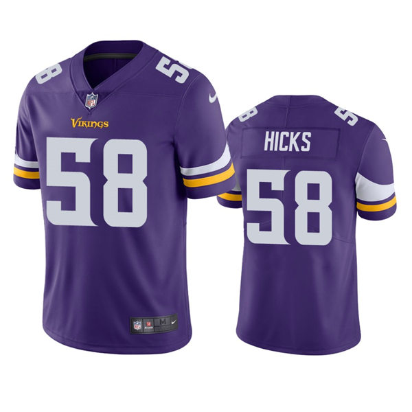 Men's Minnesota Vikings #58 Jordan Hicks Nike Purple Vapor Untouchable Limited Player Jersey