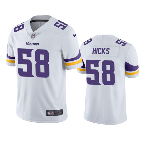 Men's Minnesota Vikings #58 Jordan Hicks Nike White Vapor Untouchable Limited Player Jersey