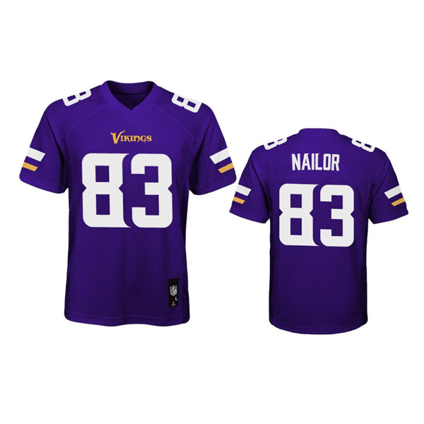 Youth Minnesota Vikings #83 Jalen Nailor Nike Purple Limited Jersey