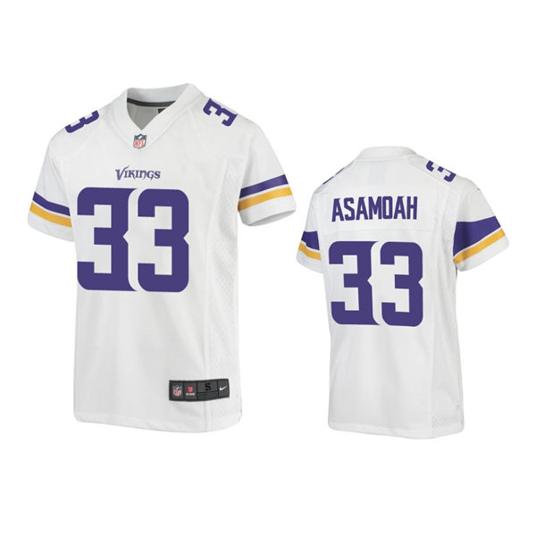 Youth Minnesota Vikings #33 Brian Asamoa Nike White Limited Jersey