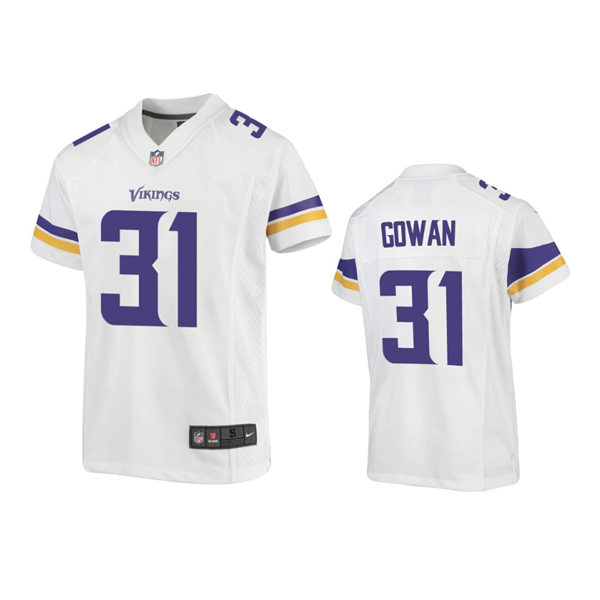 Youth Minnesota Vikings #31 Tay Gowan Nike White Limited Jersey