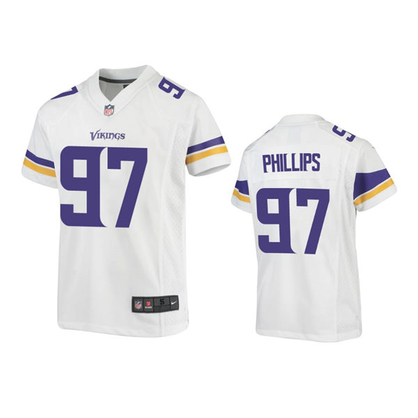 Youth Minnesota Vikings #97 Harrison Phillips Nike White Limited Jersey