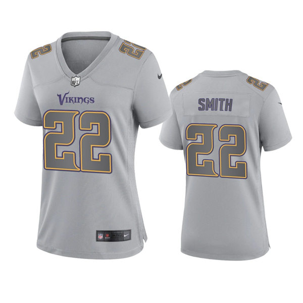 Women's Minnesota Vikings #22 Harrison Smith Gray Atmosphere Fashion Game Jersey