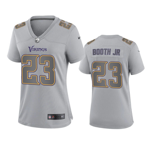 Women's Minnesota Vikings #23 Andrew Booth Jr. Gray Atmosphere Fashion Game Jersey