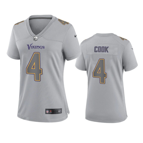 Women's Minnesota Vikings #4 Dalvin Cook Gray Atmosphere Fashion Game Jersey
