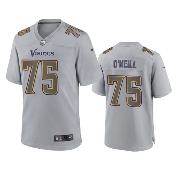 Men's Minnesota Vikings #75 Brian O'neill Gray Atmosphere Fashion Game Jersey