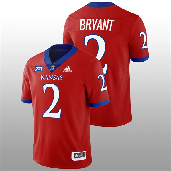 Mens Youth Kansas Jayhawks #2 Jacobee Bryant Adidas Red College Football Game Jersey