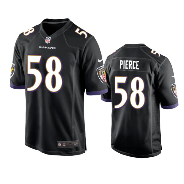 Men's Baltimore Ravens #58 Michael Pierce Nike Black Alternate Vapor Limited Player Jersey