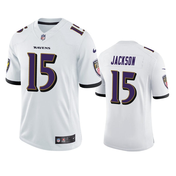 Men's Baltimore Ravens #15 DeSean Jackson Nike White Vapor Limited Player Jersey