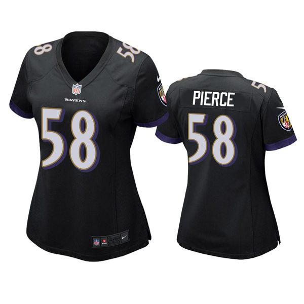 Womens Baltimore Ravens #58 Michael Pierce Nike Black Alternate Limited Player Jersey