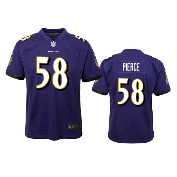Youth Baltimore Ravens #58 Michael Pierce Nike Purple Limited Player Jersey