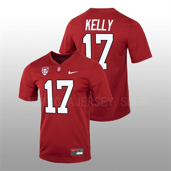 Men's Youth Stanford Cardinal #17 Kyu Blu Kelly 2022 Cardinal College Football Game Jersey