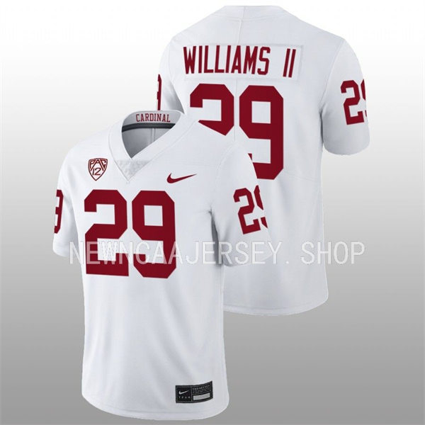 Men's Youth Stanford Cardinal #29 Terian Williams 2022 White College Football Game Jersey