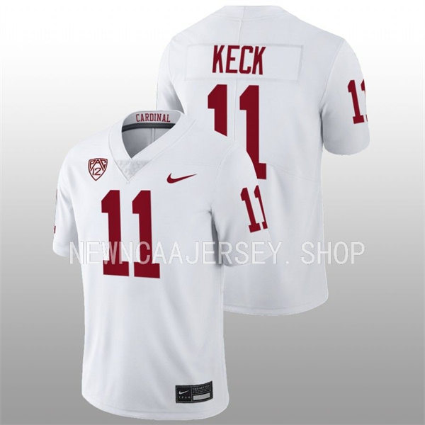 Men's Youth Stanford Cardinal #11 Thunder Keck 2022 White College Football Game Jersey