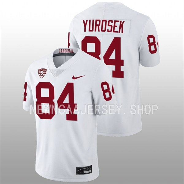 Men's Youth Stanford Cardinal #84 Benjamin Yurosek 2022 White College Football Game Jersey