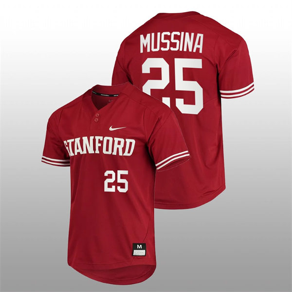 Mens Youth Stanford Cardinal #25 Mike Mussina College Baseball 2022 PAC-12 Conference Tournament Cardinal Jersey 
