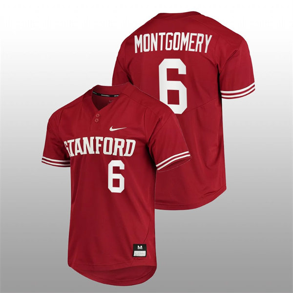 Mens Youth Stanford Cardinal #6 Braden Montgomery College Baseball 2022 PAC-12 Conference Tournament Cardinal Jersey 