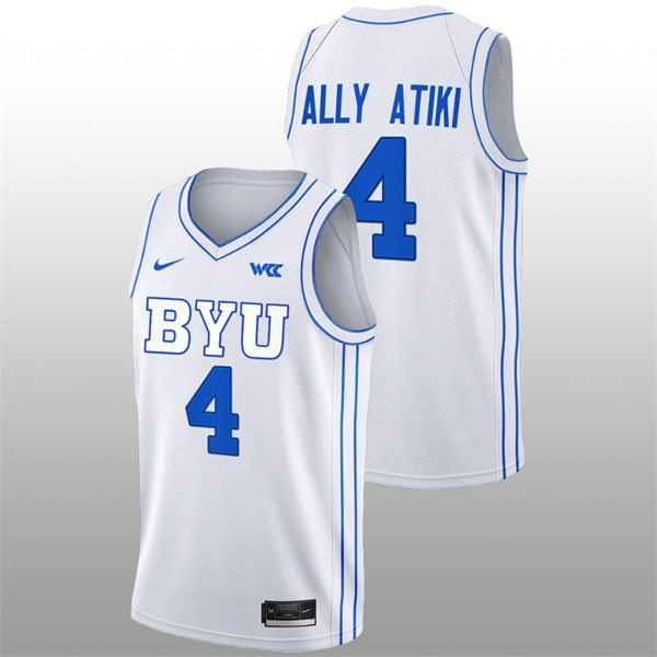 Men's Youth BYU Cougars #4 Atiki Ally Atiki 2022-23 White College Basketball Game Jersey