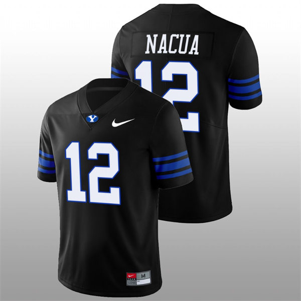 Men's Youth BYU Cougars #12 Puka Nacua BYU Cougars 2022 Shamrock Series Black Football #12 Jersey