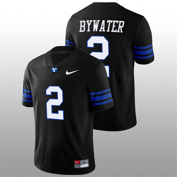 Men's Youth BYU Cougars #2 Ben Bywater BYU Cougars 2022 Shamrock Series Black Football #2 Jersey