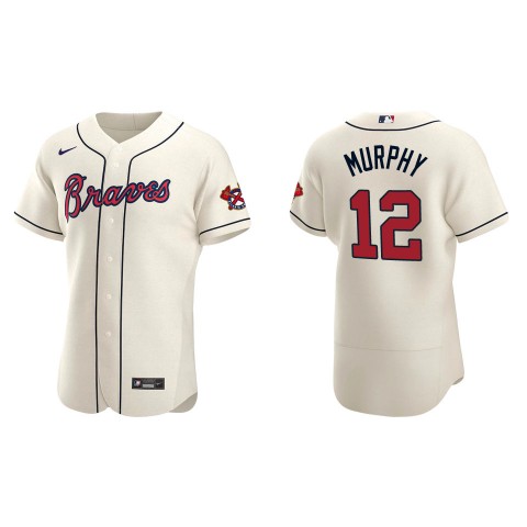Men's Atlanta Braves #12 Sean Murphy  Cream Alternate Flex Base Jersey
